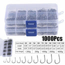 Kit 1000 Anzóis Farpados em Aço Alto Carbono – Tamanhos 3# ao 12# Alta Resistência