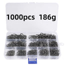 Kit 1000 Anzóis Farpados em Aço Alto Carbono – Tamanhos 3# ao 12# Alta Resistência